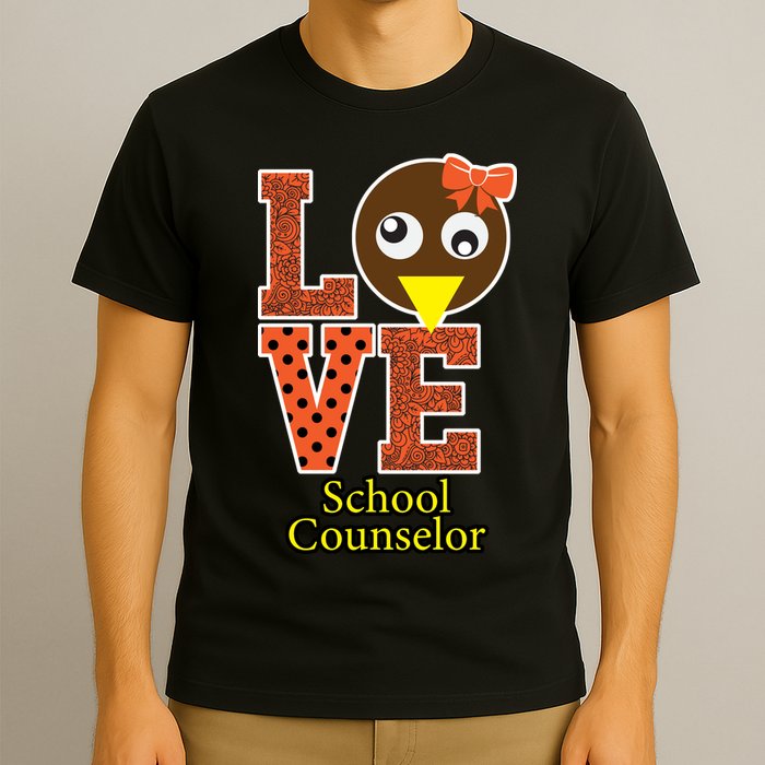 I Love School Counselor Turkeys Thanksgiving T-Shirt