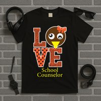 I Love School Counselor Turkeys Thanksgiving T-Shirt
