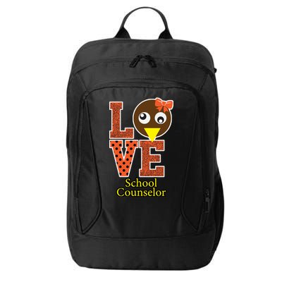 I Love School Counselor Turkeys Thanksgiving City Backpack