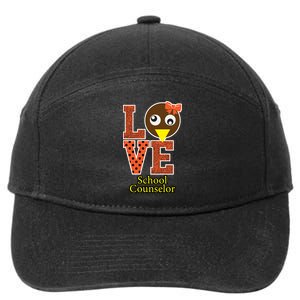 I Love School Counselor Turkeys Thanksgiving 7-Panel Snapback Hat