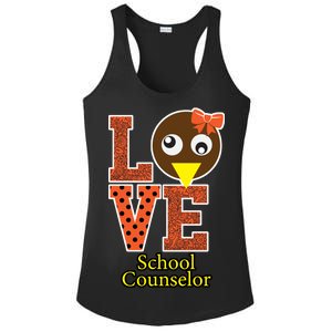 I Love School Counselor Turkeys Thanksgiving Ladies PosiCharge Competitor Racerback Tank