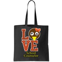 I Love School Counselor Turkeys Thanksgiving Tote Bag