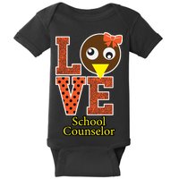 I Love School Counselor Turkeys Thanksgiving Baby Bodysuit