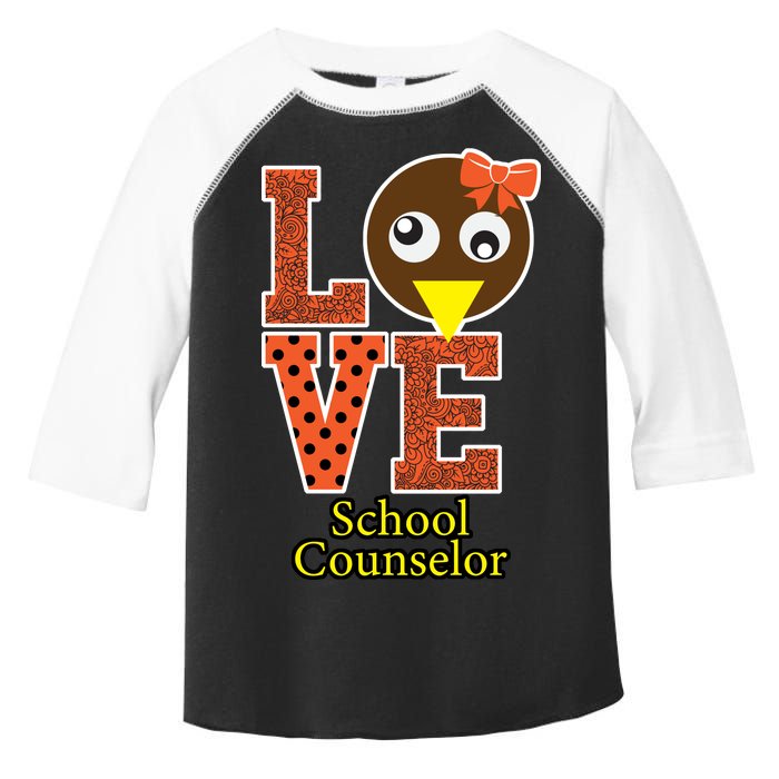 I Love School Counselor Turkeys Thanksgiving Toddler Fine Jersey T-Shirt