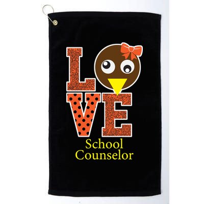 I Love School Counselor Turkeys Thanksgiving Golf Towel