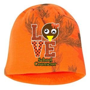 I Love School Counselor Turkeys Thanksgiving Kati - Camo Knit Beanie