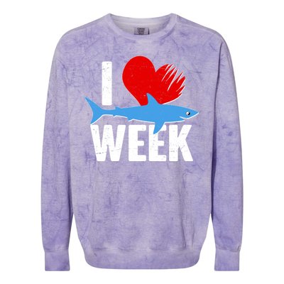 I Love Shark Week Colorblast Crewneck Sweatshirt