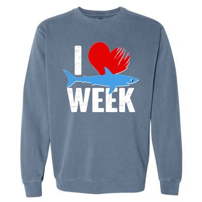 I Love Shark Week Garment-Dyed Sweatshirt