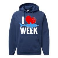 I Love Shark Week Performance Fleece Hoodie