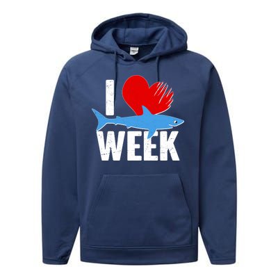 I Love Shark Week Performance Fleece Hoodie