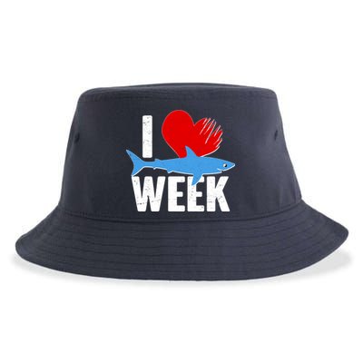 I Love Shark Week Sustainable Bucket Hat