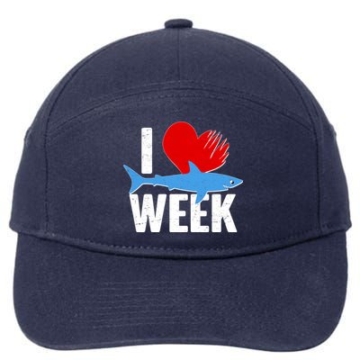 I Love Shark Week 7-Panel Snapback Hat