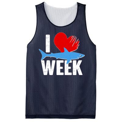 I Love Shark Week Mesh Reversible Basketball Jersey Tank