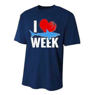 I Love Shark Week Performance Sprint T-Shirt