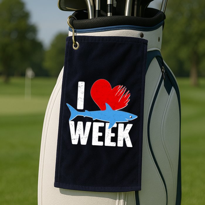 I Love Shark Week Golf Towel