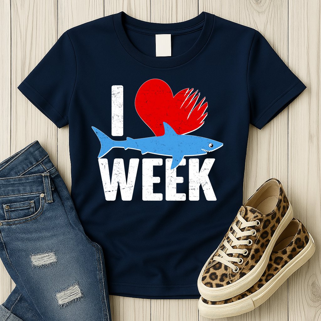 I Love Shark Week Womens T-Shirt