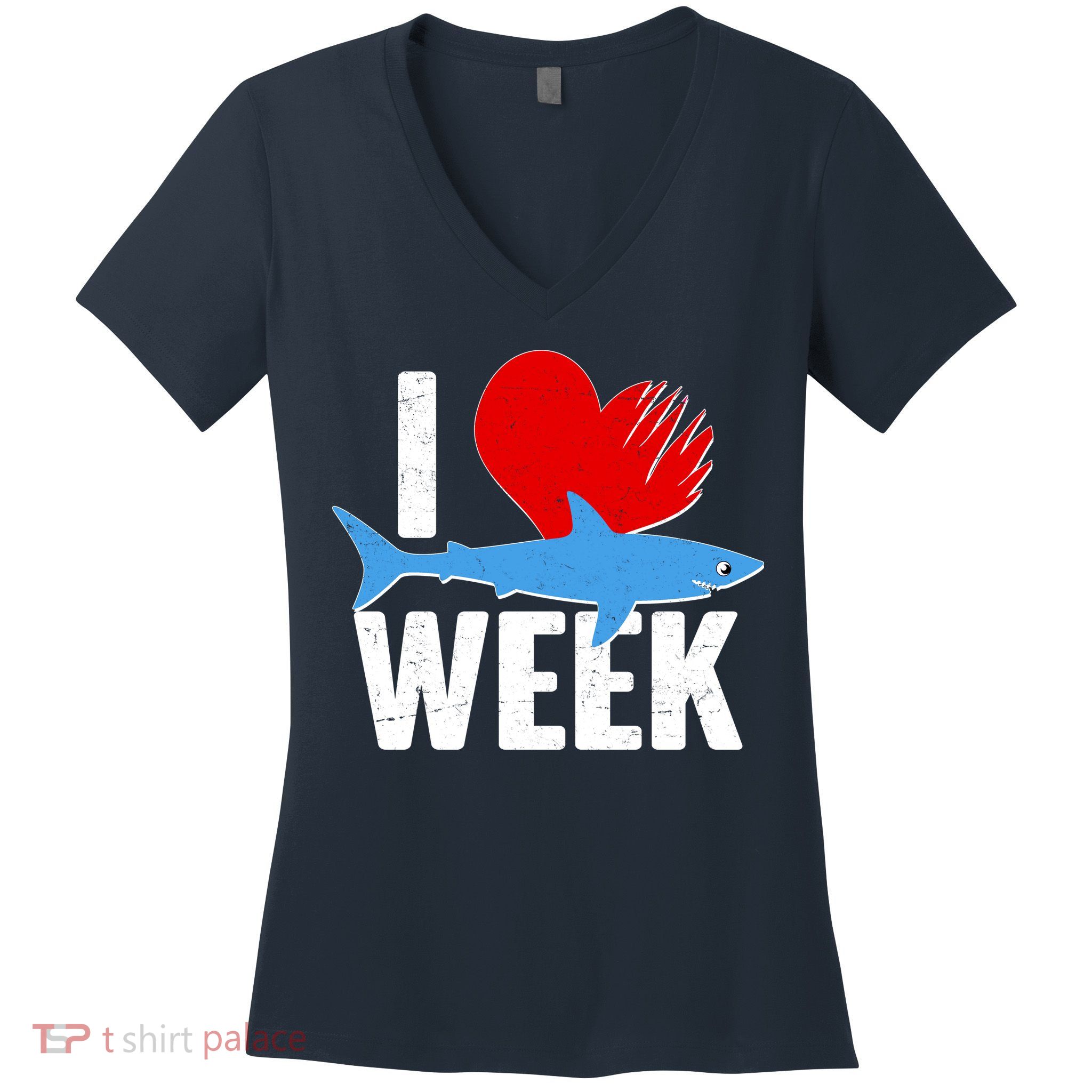 I Love Shark Week Women's V-Neck T-Shirt