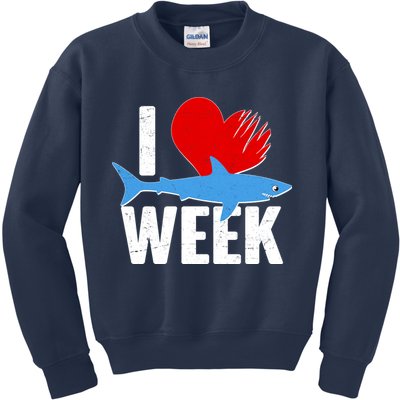 I Love Shark Week Kids Sweatshirt