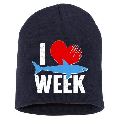 I Love Shark Week Short Acrylic Beanie