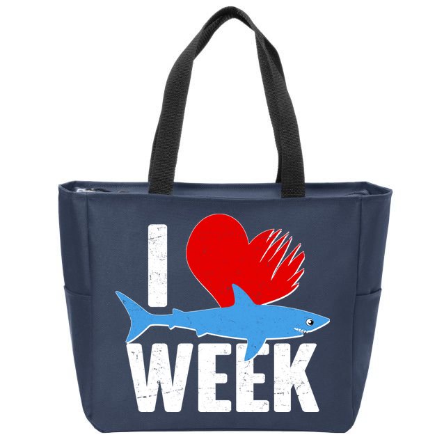 I Love Shark Week Zip Tote Bag