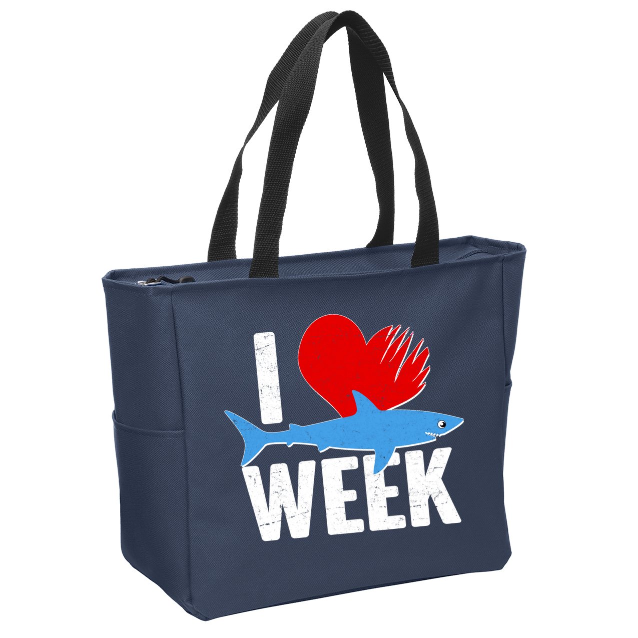 I Love Shark Week Zip Tote Bag