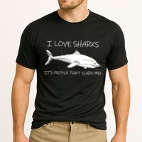 I Love Sharks It's People That Scare Me Cooling Performance Crew T-Shirt