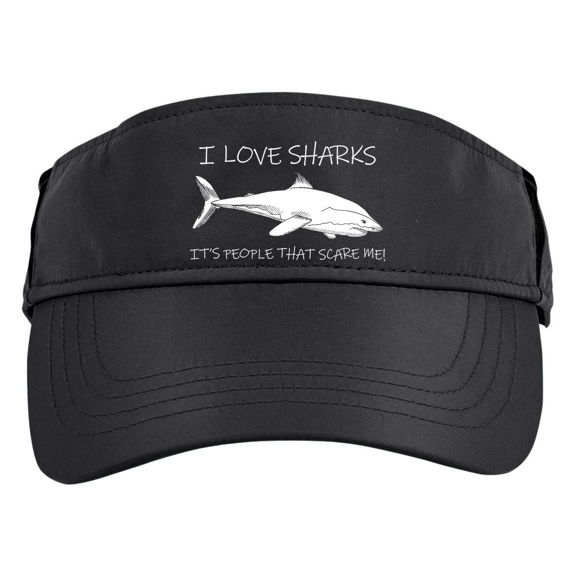 I Love Sharks It's People That Scare Me Adult Drive Performance Visor