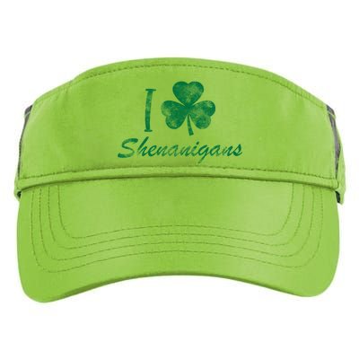 I Love Shenanigans Vintage St Patricks Day Adult Drive Performance Visor