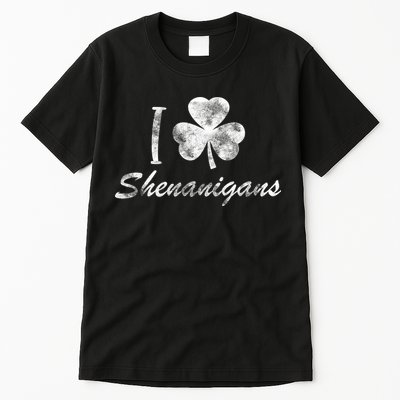 I Love Shenanigans Vintage St Patricks Day Tall T-Shirt