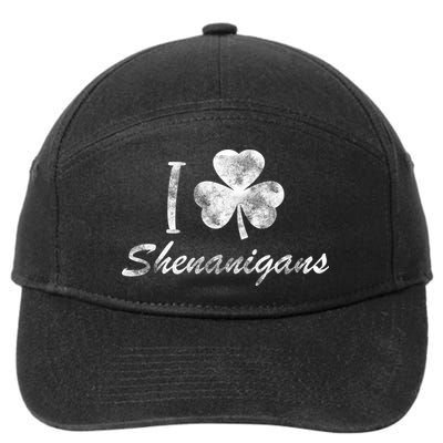 I Love Shenanigans Vintage St Patricks Day 7-Panel Snapback Hat
