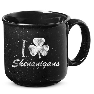I Love Shenanigans Vintage St Patricks Day 15oz Campfire Ceramic Mug