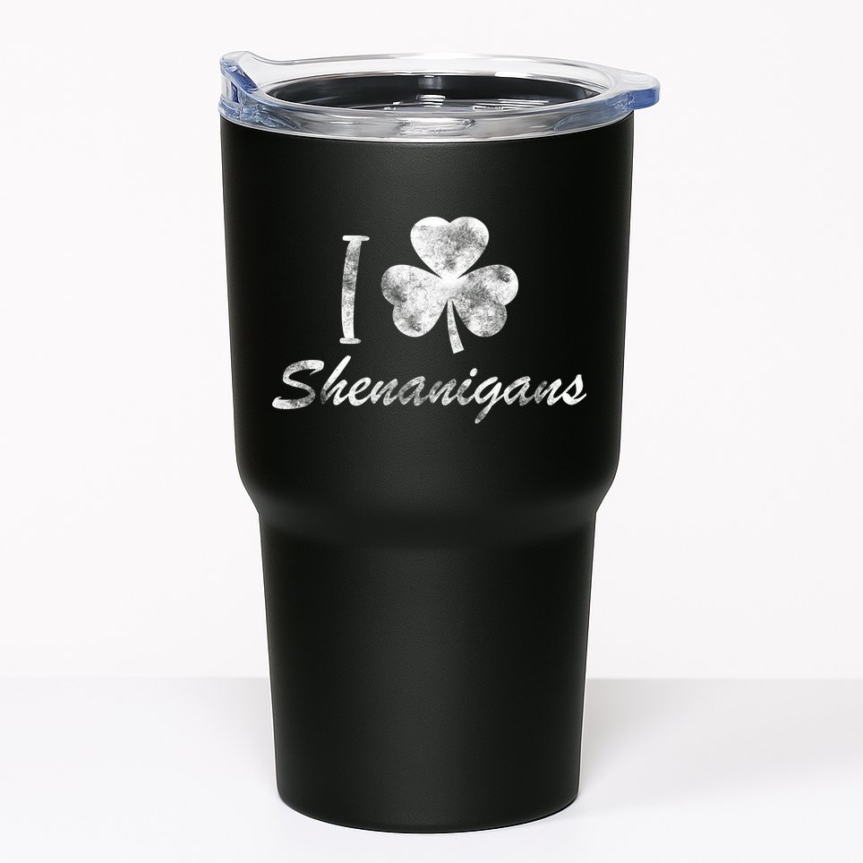 I Love Shenanigans Vintage St Patricks Day Tumbler
