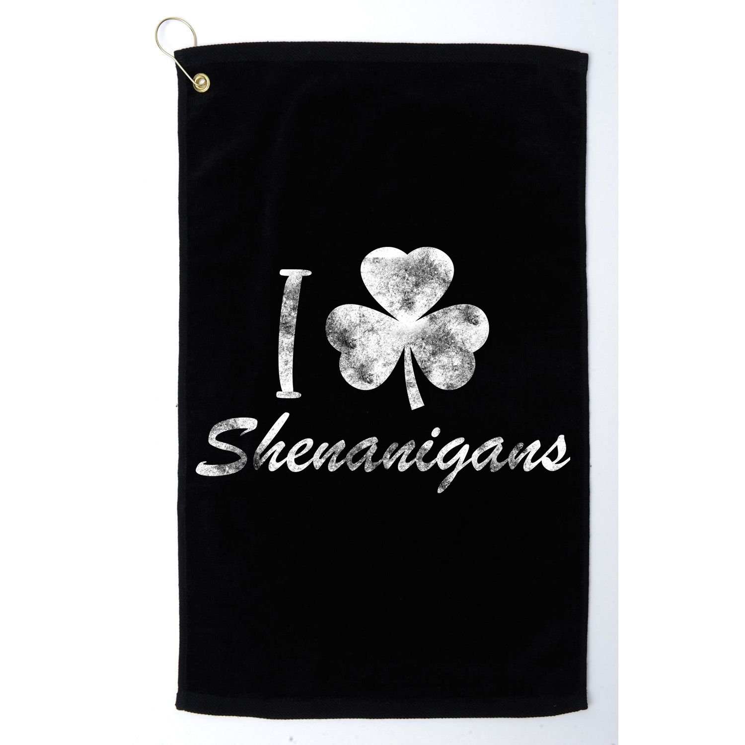 I Love Shenanigans Vintage St Patricks Day Golf Towel