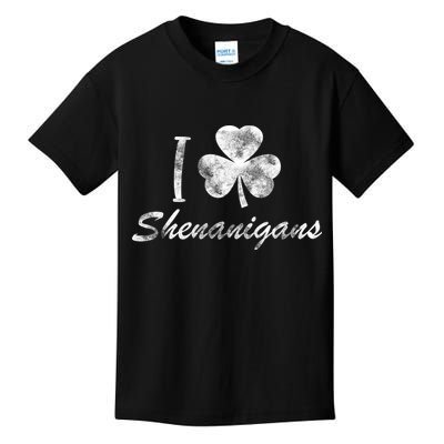 I Love Shenanigans Vintage St Patricks Day Kids T-Shirt