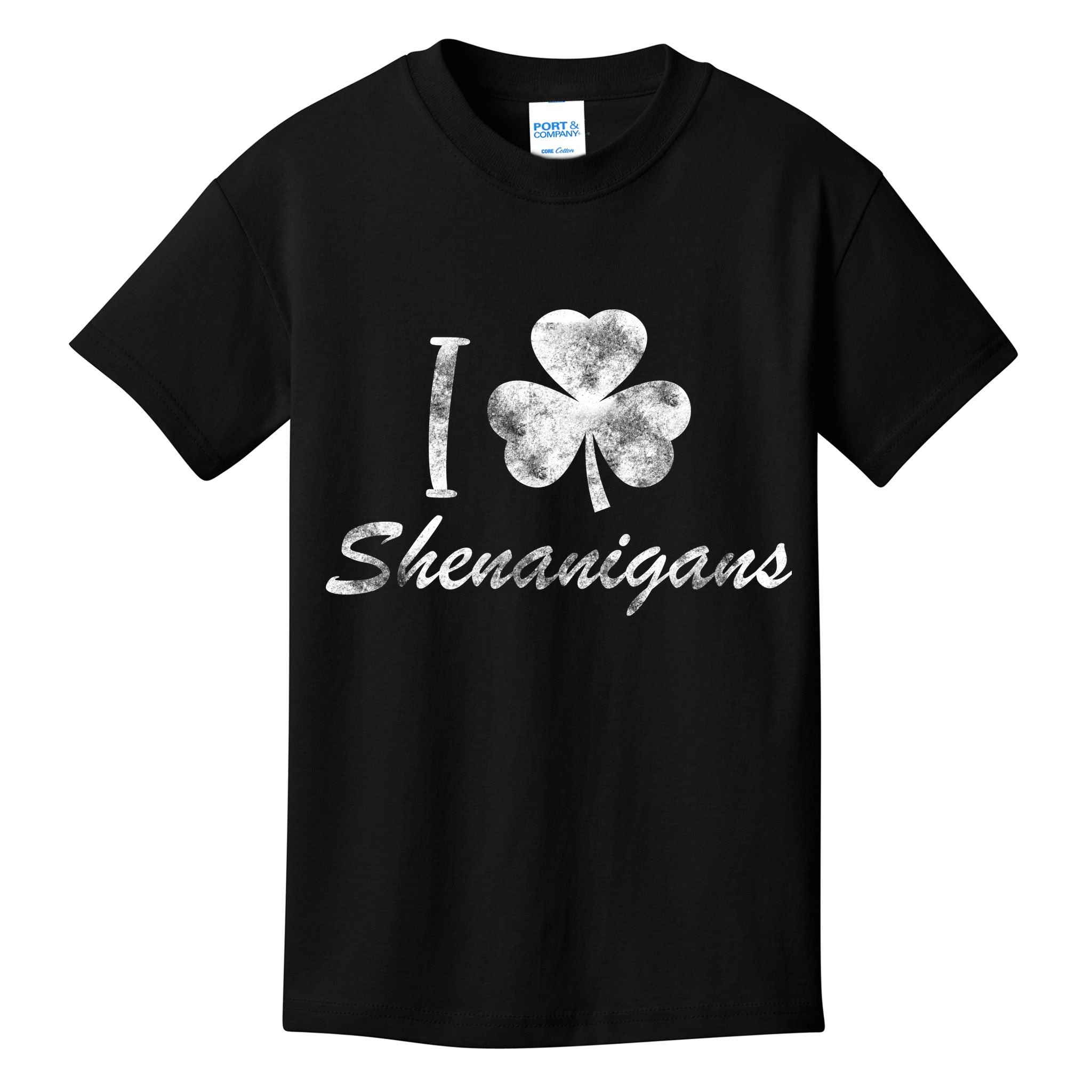 I Love Shenanigans Vintage St Patricks Day Kids T-Shirt