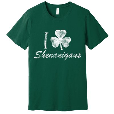I Love Shenanigans Vintage St Patricks Day Premium T-Shirt
