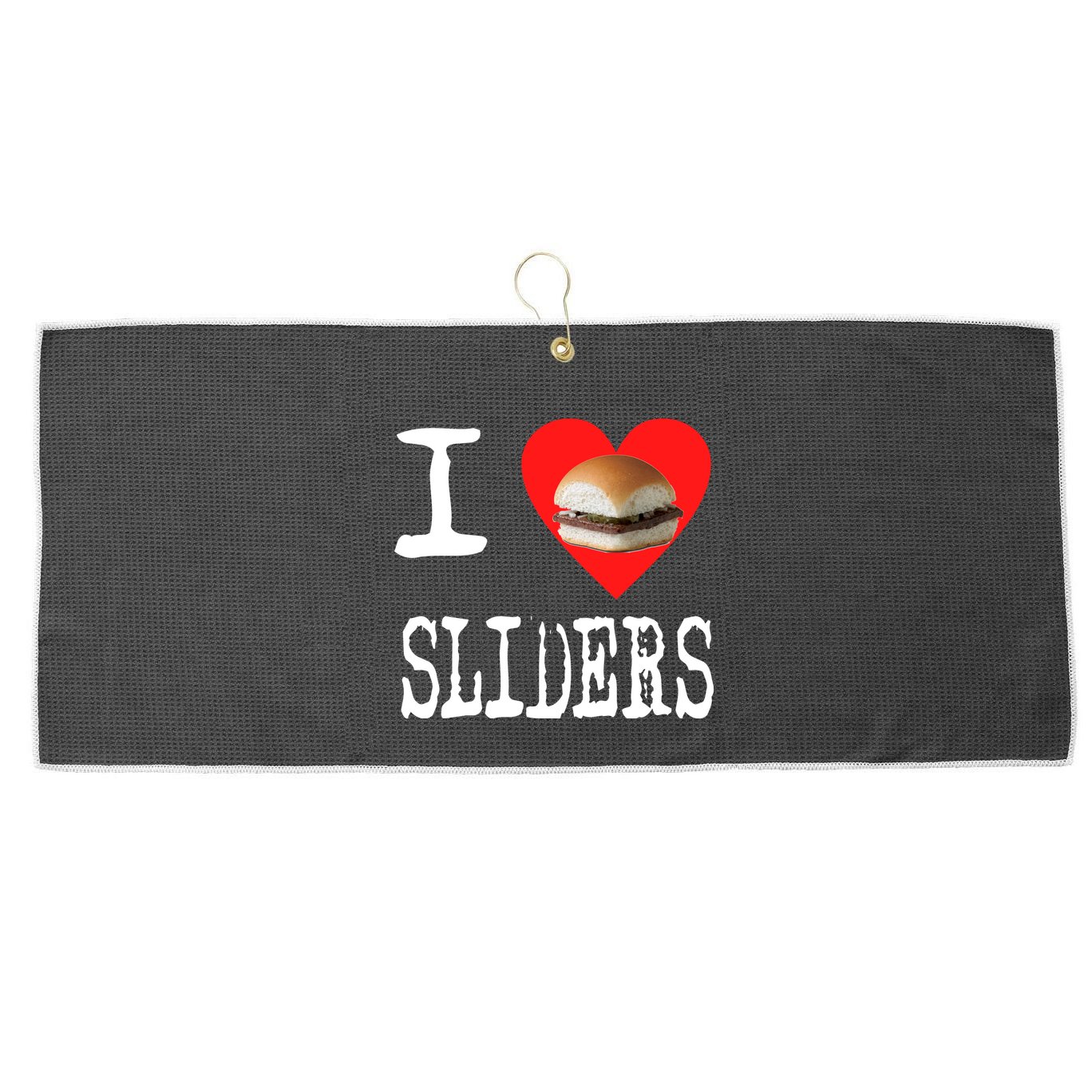 I Love Sliders Large Microfiber Waffle Golf Towel