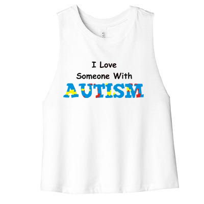 I Love Someone with Autism Women's Racerback Cropped Tank