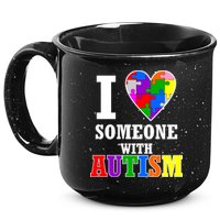 I Love Someone With Autism Puzzle Piece Heart 15oz Campfire Ceramic Mug