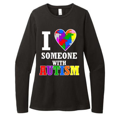 I Love Someone With Autism Puzzle Piece Heart Womens CVC Long Sleeve Shirt