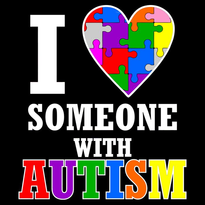 I Love Someone With Autism Puzzle Piece Heart Cropped Pullover Crew