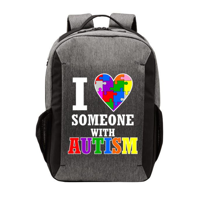 I Love Someone With Autism Puzzle Piece Heart Vector Backpack