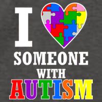 I Love Someone With Autism Puzzle Piece Heart Vector Backpack