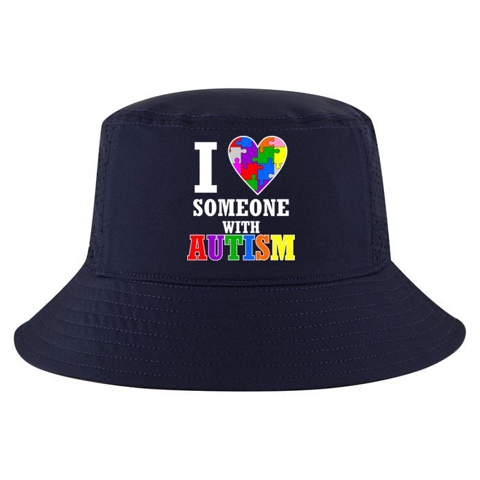 I Love Someone With Autism Puzzle Piece Heart Cool Comfort Performance Bucket Hat