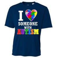 I Love Someone With Autism Puzzle Piece Heart Cooling Performance Crew T-Shirt