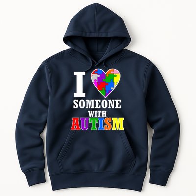 I Love Someone With Autism Puzzle Piece Heart Hoodie