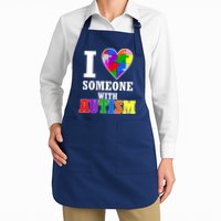 I Love Someone With Autism Puzzle Piece Heart Apron