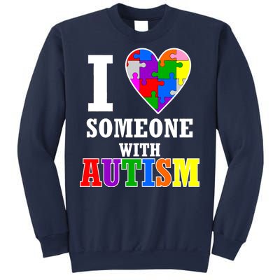 I Love Someone With Autism Puzzle Piece Heart Sweatshirt