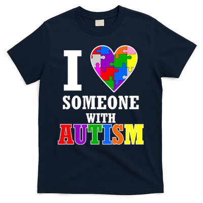 I Love Someone With Autism Puzzle Piece Heart T-Shirt