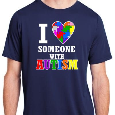 I Love Someone With Autism Puzzle Piece Heart Adult ChromaSoft Performance T-Shirt